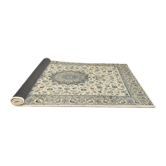 Sideview of Traditional Sage Green Medallion Rug, tr2736