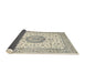 Sideview of Traditional Sage Green Medallion Rug, tr2736