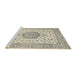 Sideview of Machine Washable Traditional Sage Green Rug, wshtr2736