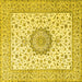 Square Medallion Yellow Traditional Rug, tr2736yw