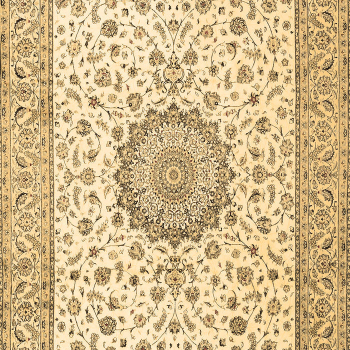 Machine Washable Medallion Brown Traditional Rug, wshtr2736brn