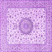 Square Medallion Purple Traditional Rug, tr2736pur