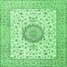 Square Medallion Emerald Green Traditional Rug, tr2736emgrn