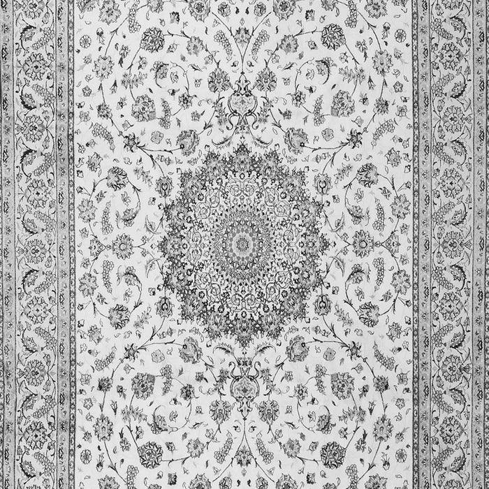 Serging Thickness of Machine Washable Medallion Gray Traditional Rug, wshtr2736gry