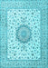 Medallion Light Blue Traditional Rug, tr2736lblu