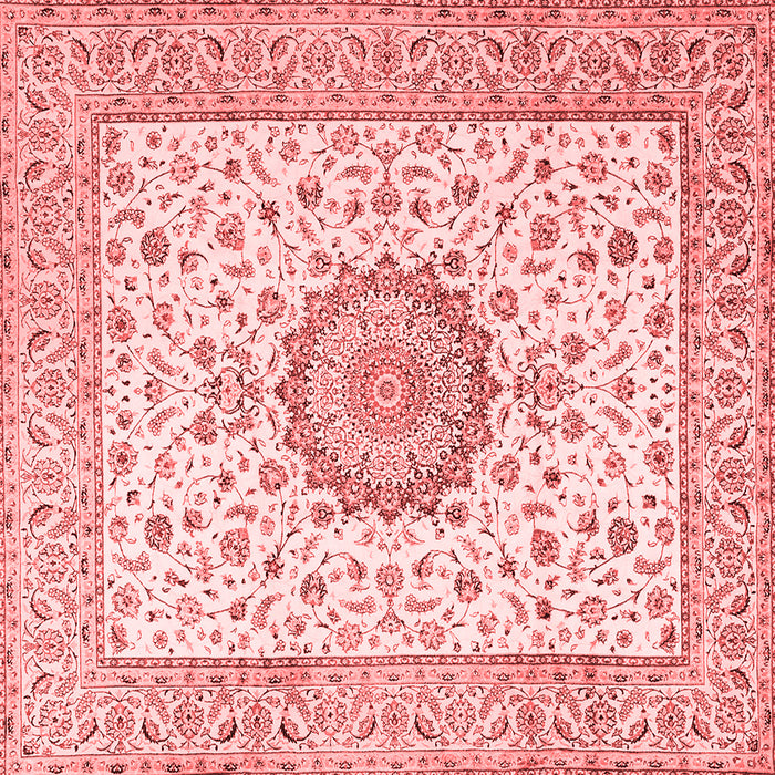 Machine Washable Medallion Red Traditional Rug, wshtr2736red