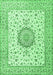 Machine Washable Medallion Emerald Green Traditional Area Rugs, wshtr2736emgrn