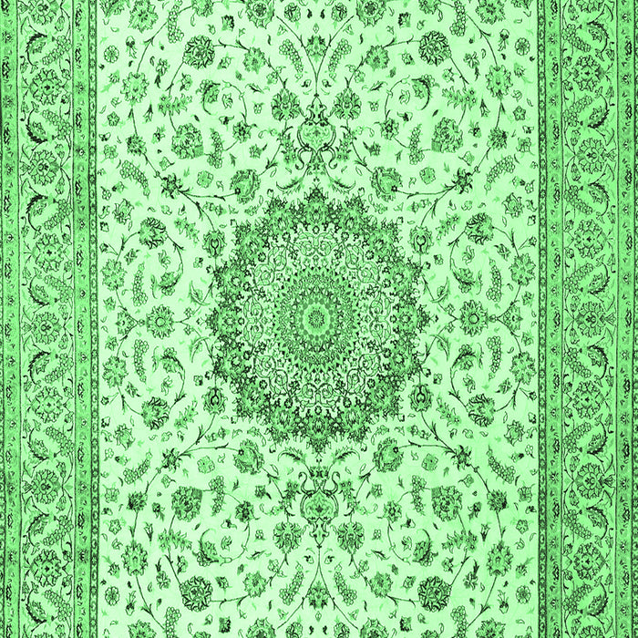 Medallion Emerald Green Traditional Rug, tr2736emgrn