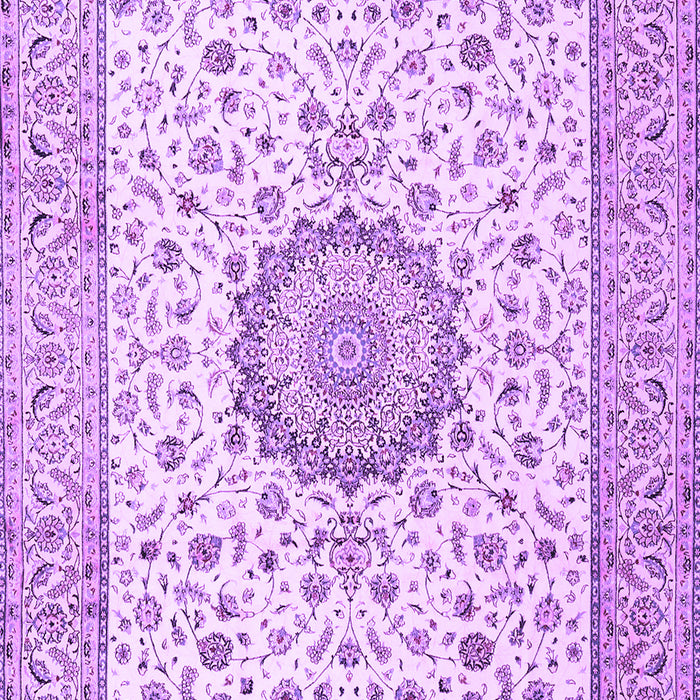 Machine Washable Medallion Purple Traditional Area Rugs, wshtr2736pur