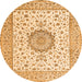 Square Medallion Orange Traditional Rug, tr2736org