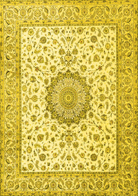 Medallion Yellow Traditional Rug, tr2736yw