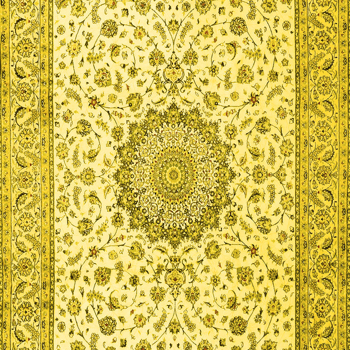 Medallion Yellow Traditional Rug, tr2736yw