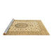 Sideview of Machine Washable Medallion Brown Traditional Rug, wshtr2736brn