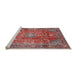 Sideview of Machine Washable Traditional Red Rug, wshtr2737