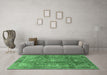 Machine Washable Persian Emerald Green Traditional Area Rugs in a Living Room,, wshtr2737emgrn