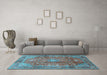 Machine Washable Persian Light Blue Traditional Rug in a Living Room, wshtr2737lblu