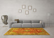 Machine Washable Persian Yellow Traditional Rug in a Living Room, wshtr2737yw