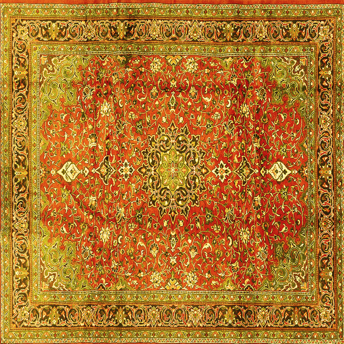 Square Persian Yellow Traditional Rug, tr2737yw