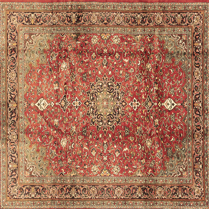 Square Persian Brown Traditional Rug, tr2737brn