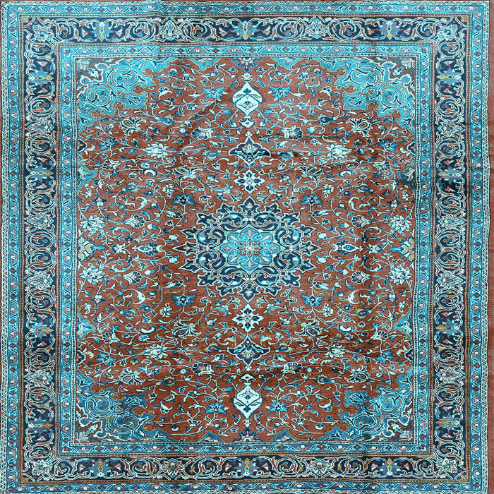 Square Persian Light Blue Traditional Rug, tr2737lblu