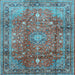 Square Persian Light Blue Traditional Rug, tr2737lblu