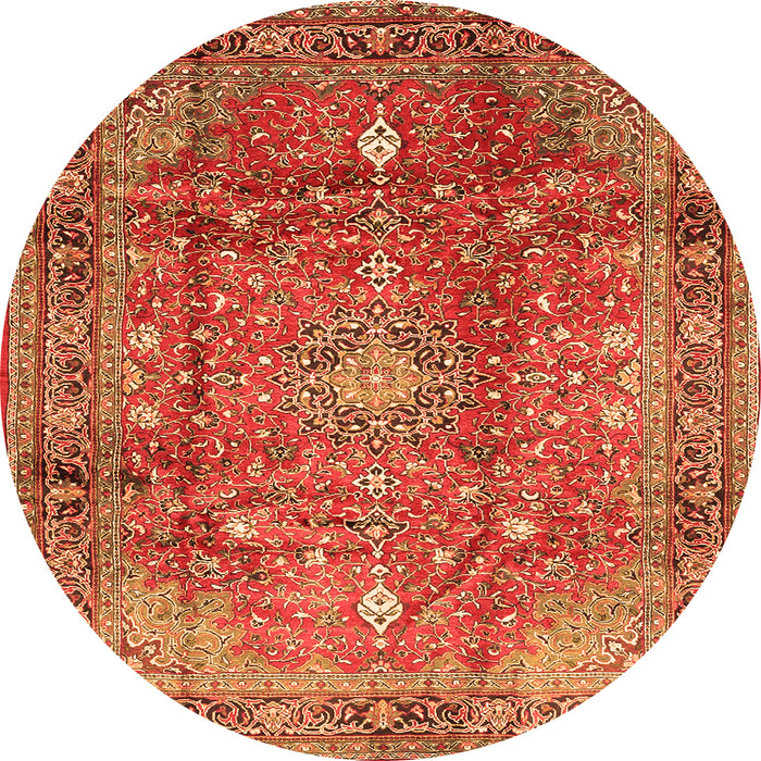 Square Persian Orange Traditional Rug, tr2737org