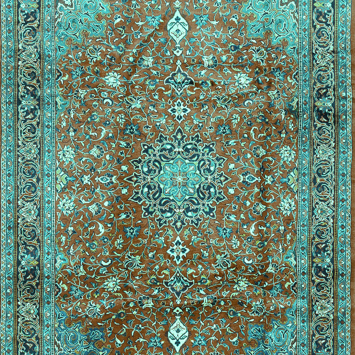 Machine Washable Persian Turquoise Traditional Area Rugs, wshtr2737turq