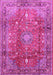 Machine Washable Persian Pink Traditional Rug, wshtr2737pnk