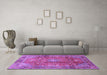 Machine Washable Persian Purple Traditional Area Rugs in a Living Room, wshtr2737pur