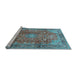 Sideview of Machine Washable Persian Light Blue Traditional Rug, wshtr2737lblu