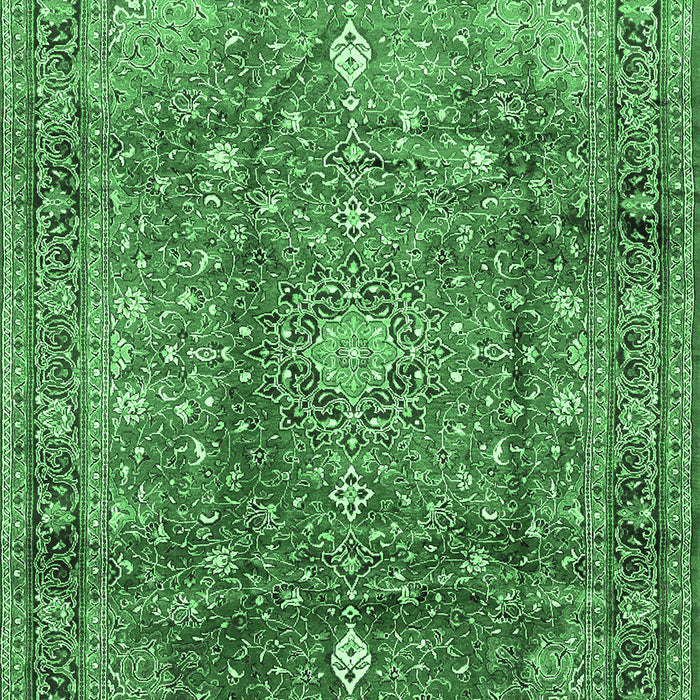 Machine Washable Persian Emerald Green Traditional Area Rugs, wshtr2737emgrn