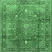 Square Persian Emerald Green Traditional Rug, tr2737emgrn