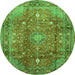 Machine Washable Persian Green Traditional Area Rugs, wshtr2737grn