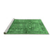 Sideview of Machine Washable Persian Emerald Green Traditional Area Rugs, wshtr2737emgrn