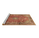 Sideview of Machine Washable Persian Brown Traditional Rug, wshtr2737brn