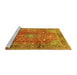 Sideview of Machine Washable Persian Yellow Traditional Rug, wshtr2737yw