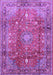 Machine Washable Persian Purple Traditional Area Rugs, wshtr2737pur