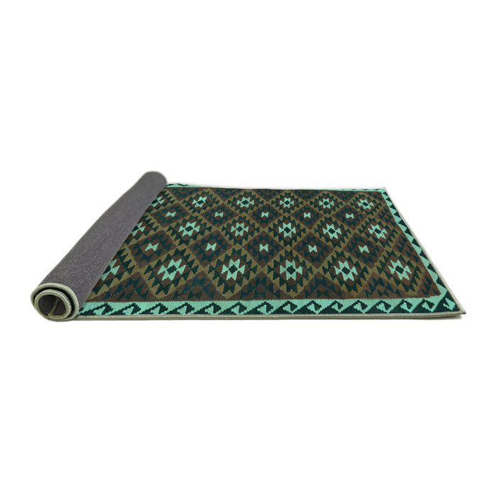 Sideview of Persian Turquoise Traditional Rug, tr2738turq
