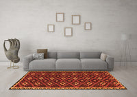 Machine Washable Persian Orange Traditional Rug, wshtr2738org