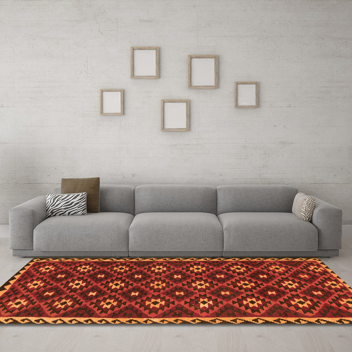 Machine Washable Persian Orange Traditional Area Rugs in a Living Room, wshtr2738org