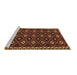 Sideview of Machine Washable Persian Brown Traditional Rug, wshtr2738brn