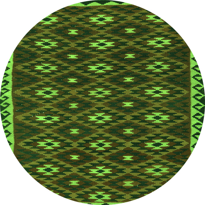 Square Persian Green Traditional Rug, tr2738grn