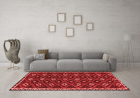 Machine Washable Persian Red Traditional Rug, wshtr2738red