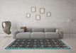 Machine Washable Persian Light Blue Traditional Rug in a Living Room, wshtr2738lblu