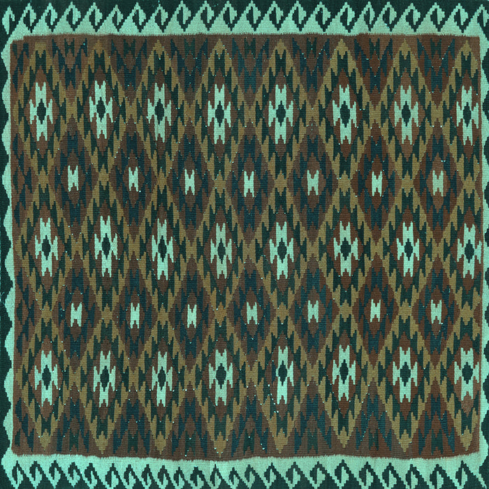 Square Persian Turquoise Traditional Rug, tr2738turq