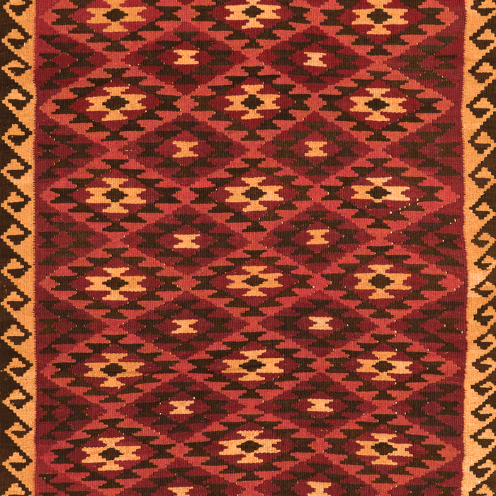 Serging Thickness of Machine Washable Persian Orange Traditional Area Rugs, wshtr2738org