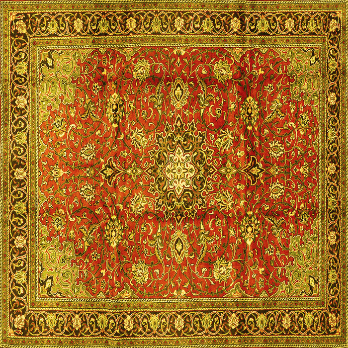 Square Persian Yellow Traditional Rug, tr2739yw