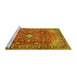 Sideview of Machine Washable Persian Yellow Traditional Rug, wshtr2739yw