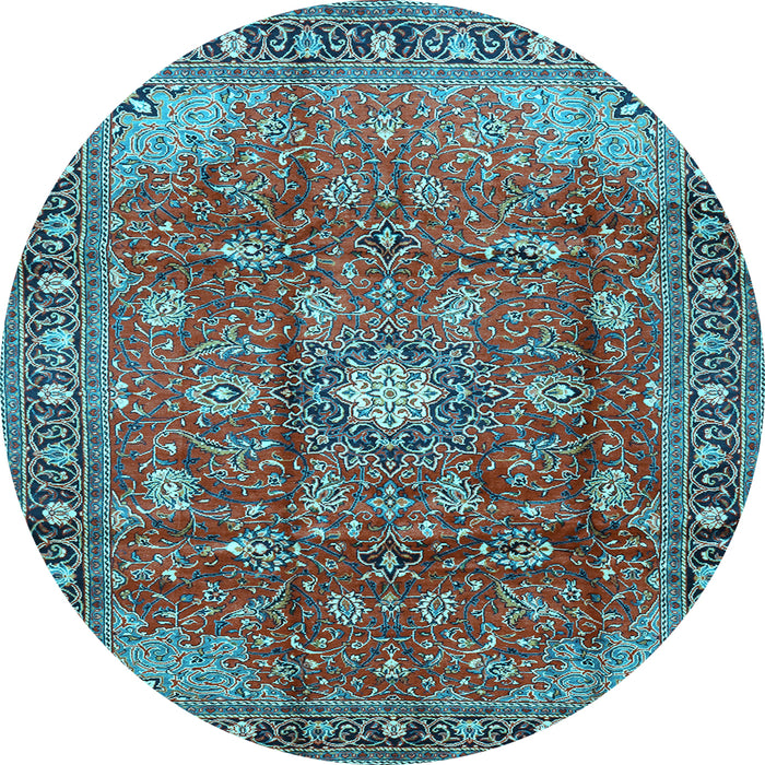 Round Persian Light Blue Traditional Rug, tr2739lblu