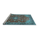 Sideview of Machine Washable Persian Light Blue Traditional Rug, wshtr2739lblu